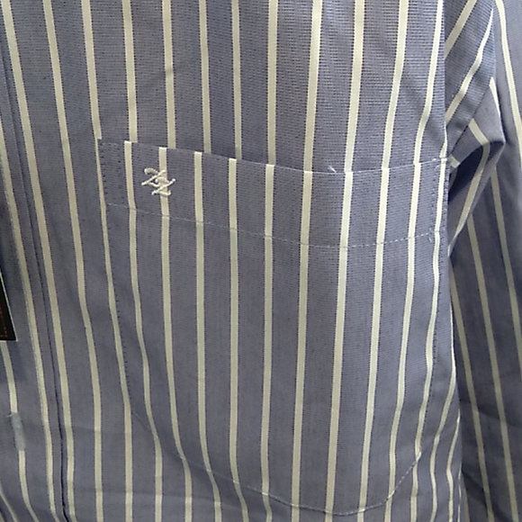 NWT Fazzio boys blue and white striped button down shirt size 8 - Picture 2 of 6